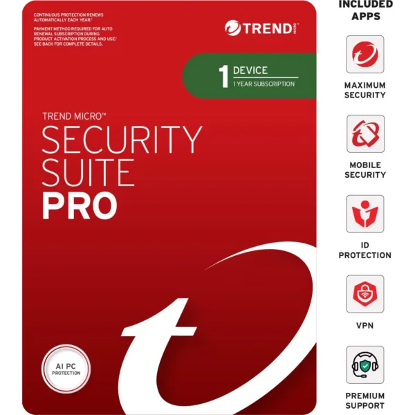 Trend Micro Security Suite Pro 1-Device, 1 Year