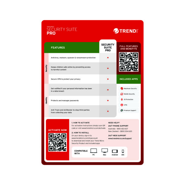 Trend Micro Security Suite Pro – 6-Year Protection for 2 Devices