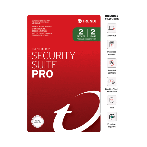 Trend Micro Security Suite Pro for 2 Devices 2 Year Subscription