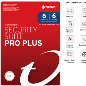 Trend Micro Security Suite Pro Plus for 6 Devices 6 Year Subscription