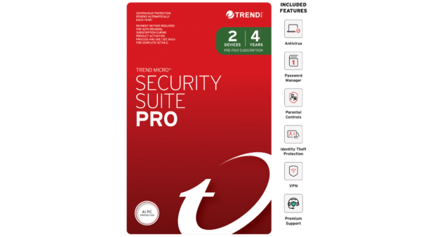 Trend Micro Security Suite Pro for 2 Devices 4 Year Subscription